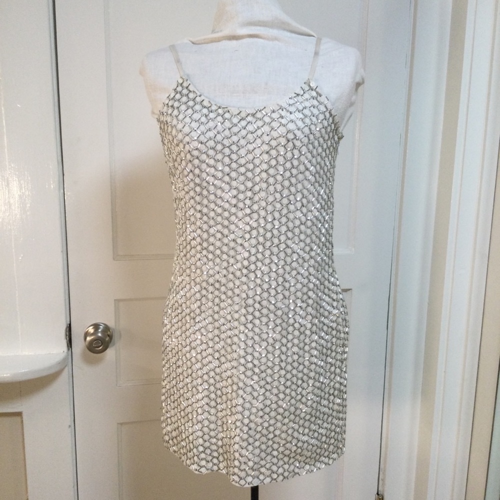 Beulah Beaded Jersey Mini Dress Sz SM
